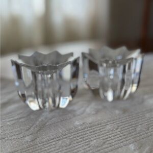 Mikasa Crystal Clear Glass Candle Holders